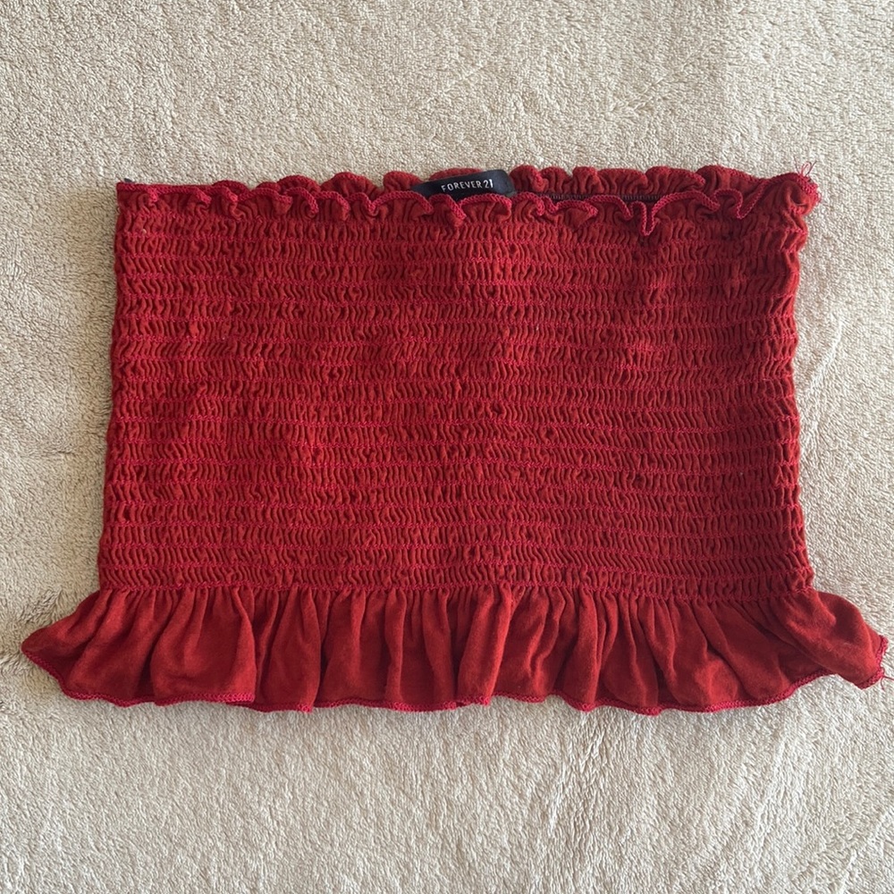 Forever 21 Red Bandeau Tube Top